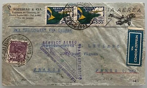 BRASIL 1933 Servico Aereo Transatlantico Condor Zeppelin 1° VOLO SIEGER 230A - Picture 1 of 2