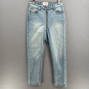 Pantalones de mezclilla Revice para mujer 26 azul claro cremallera delantera hacia atrás ajustados cintura alta - Imagen 1 de 8