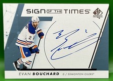 2022-23 Upper Deck SP Authentic Evan Bouchard Sign Of The Times Edmonton Oilers