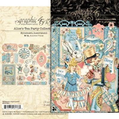 GRAPHIC 45 "ALICE'S TEA PARTY"  DIE CUT ASSORTMENTS retired  SCRAPJACK'S PLACE - Image 1 of 2