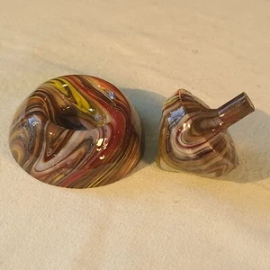 ANDY DAVIS, Glaskunst Kreisel & Sockel, Indian Summer's Run (?), #332H - Bild 1 von 9