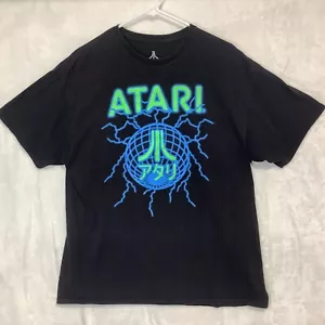 Retro Style Black ATARI T shirt Men's Size XL lighting Black Light Glow in Dark - Picture 1 of 7