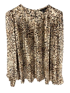 BANANA REPUBLIC Blouse Size Medium Leopard Long Sleeve Womens NEW - Picture 1 of 5