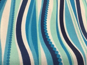 Terrasol Outdoor Fabric Wave Navy Teal Stripe 2 Yard Lot - Picture 1 of 3