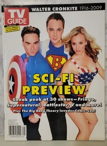 TV Guide July 27 - Aug 9, 2009 Big Bang Theory Cover & New Sci-Fi Series Review - Picture 1 of 1