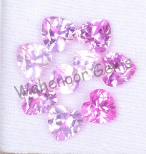 9 Pcs Natural MOGOK Pink Ruby 6.60 mm Heart Certified AAA+ Loose Gemstone - Picture 1 of 7