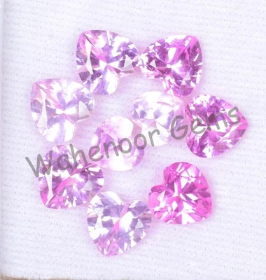 9 Pcs Natural MOGOK Pink Ruby 6.60 mm Heart Certified AAA+ Loose Gemstone - Image 1 of 4