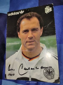 Franz Beckenbauer - signiert - AK Autogrammkarte adidas DFB Deutschland EM 1988 - Bild 1 von 2