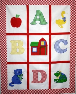 A-B-C-D KIDS QUILT/WALLHANGING PANEL - 100% COTTON FABRIC - Picture 1 of 3