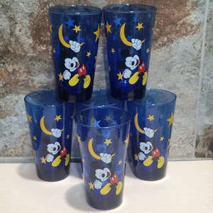 Bicchiere acqua potabile vintage Disney Topolino blu ancora celeste gancio S - Foto 1 di 8