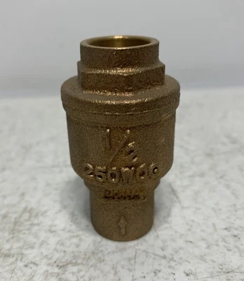 Nibco T-413-K 1/2" Brass Spring-Loaded Inline Check Valve 250 WOG - Image 1 of 4