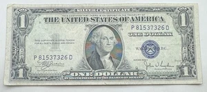 1935 C $1 Silver Certificate Note - One Dollar Bill - Blue Seal - Free Shipping - Picture 1 of 2