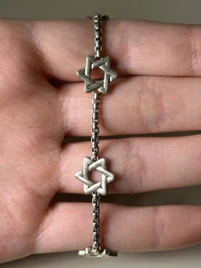 Jai massives Sterlingsilber Davidstern Armband, 7 Zoll - Bild 1 von 6