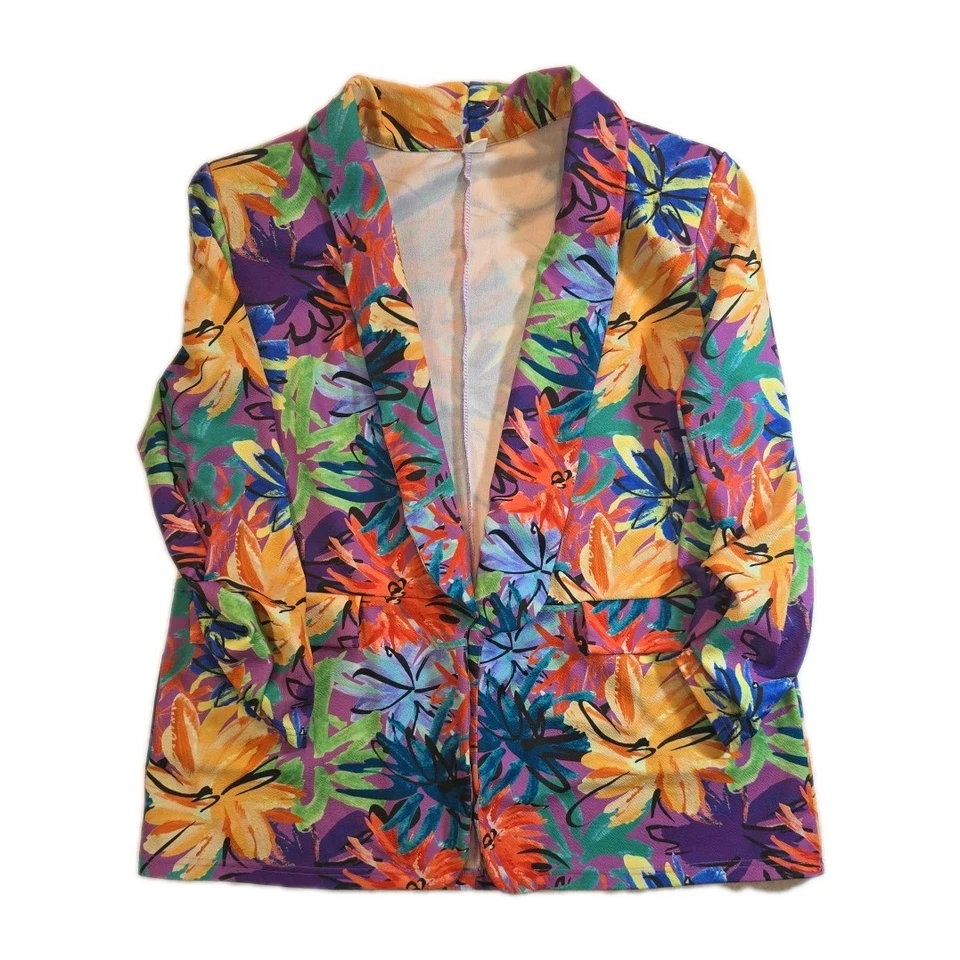Blazer ligero estampado floral abstracto multicolor - talla XL Foto 1 de 1