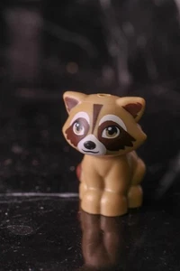 Lego Minifigure- Dark Tan Raccoon, Friends with Dark Brown Markings, White Muzzl - Picture 1 of 1
