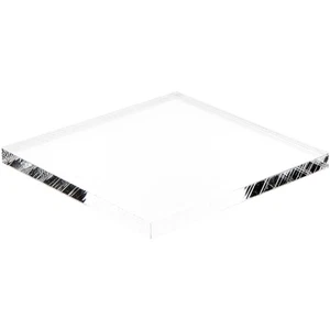 Plymor Clear Acrylic Square Standard-Edge Display Base, 3" W x 3" D x 0.25" H - Picture 1 of 1