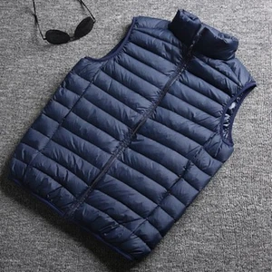 Chaqueta de plumón de ganso de pato azul marino para hombre abrigo de burbujas de soporte ultraligero acolchado de invierno - Imagen 1 de 6