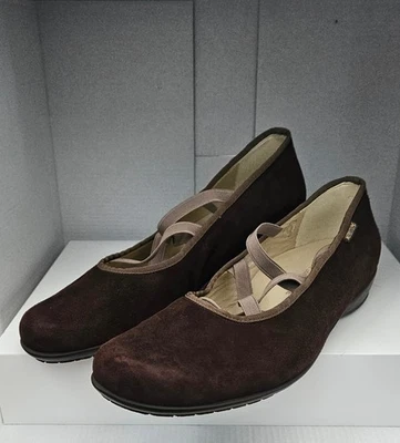 Mephisto Bayka Cuero Pisos Mujer Marrón 9.5 Correa Elástica Mary Jane Ballet Foto 1 de 4