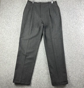 Vintage Polo Ralph Lauren Fischgrät Hose Größe 35x32 Plissee Wollmischung Hose* - Bild 1 von 16