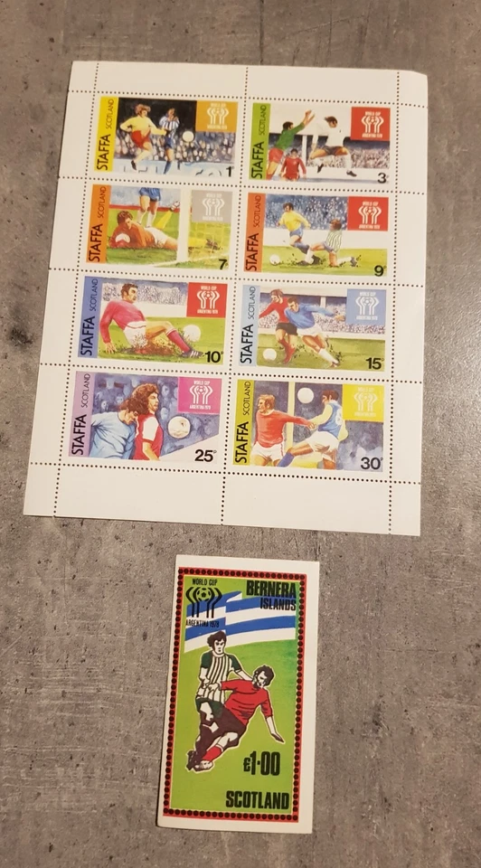 SCOTLAND- SOCCER WORLD CUP ARGENTINA 1978-M/SHEET&BLOCK PERF&IMPER  MNH. - Image 1 of 1