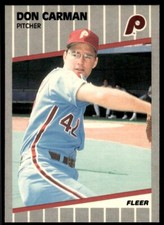 1989 Fleer Baseball Card Don Carman Philadelphia Phillies #564