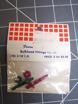 Fourmost Products 121 Bulkhead Fittings size: 3/32 I.D. Red & Green - Image 1 of 4