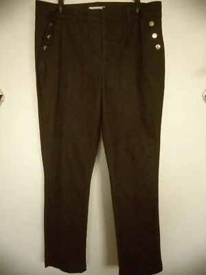 Pantalones de mezclilla Ellen Tracy para dama con 2 bolsillos delanteros con botones dorados talla 14 usados Foto 1 de 4