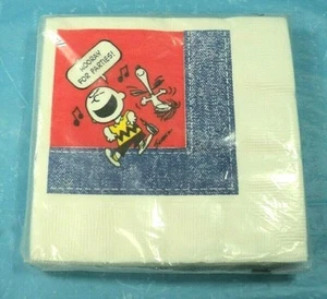 Vintage Ambassador Charlie Brown Snoopy Peanuts Beverage Napkins New. - Picture 1 of 3
