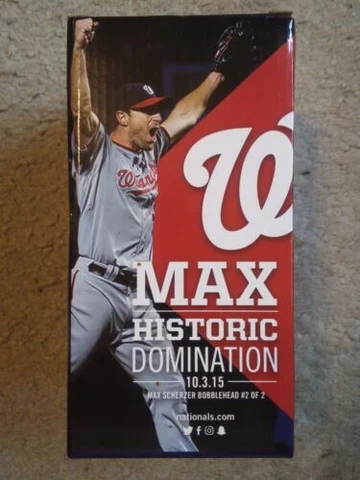 Max Scherzer Historic Domination No-Hitter #2 Bobblehead, with Free Shipping Cover