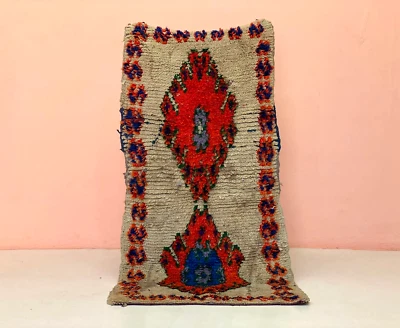 Vintage Handmade Runner Rug Orange Kitchen Floor Rug Indoor Outdoor Rug 2.5x5 ft - Image 1 of 4