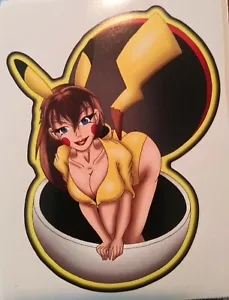 Adesivo sexy Pokemon Waifu anime Pikachu ragazza 4" decalcomania stile ganci - Foto 1 di 4
