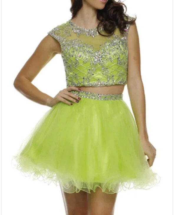 JULIET Skirt Short Dress HOMECOMING Prom2pieces DRESS Color Lime Size L, M,  — 第 1/3 张图片