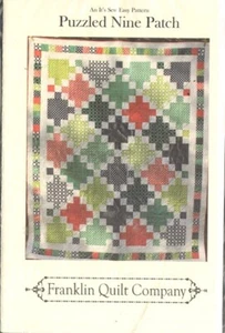 Puzzled Nine Patch Quilt Pattern Pieced Easy See Franklin Quilt Company New - Picture 1 of 3