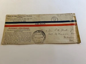 Montrose/ Ridgway, Colorado 1928 First Airmail Flight, Postmarked Pueblo 9/11/28 - Picture 1 of 7