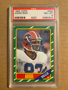1986 Topps Andre Reed PSA 8 #388 HOF RC Hall of Fame Rookie Bills