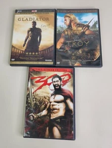 3 Dvd Lot Bundle Of Gladiator / Warrior Movies Troy 300 Gladiator Film War... - Picture 1 of 3