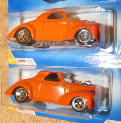 Lot of 2 - 2009 Hot Wheels New Models - Custom 1941 Willy's Coupe Orange - Image 1 of 2