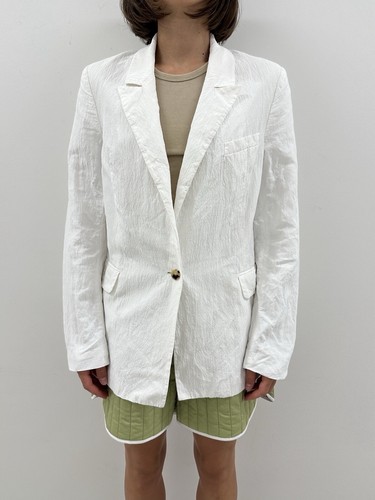 Giacca blazer donna Alexander McQueen cappotto bianco taglia IT 38