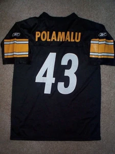 Pittsburgh Steelers TROY POLAMALU nfl Jersey YOUTH KIDS BOYS (L-LG-LARGE 14-16) - Picture 1 of 2