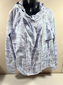 Chaqueta de lluvia Calvin Klein para mujer azul camuflada con capucha (extraíble) talla XL - Imagen 1 de 13