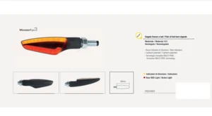 LIGHTECH COPPIA INDICATORI FRECCE LED FRE935NER POSIZIONE + STOP OMOLOGATE MOTO - Foto 1 di 1