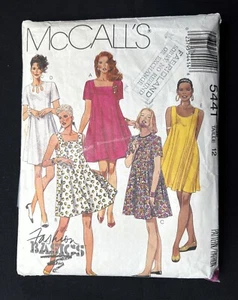 McCall's 5441 Misses Dresses Trapeze Style Fashion Basics 1992 Pattern sz 12 Cut - Picture 1 of 2