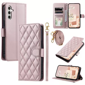 For Various Phone Wallet Case +Crossbody Strap Leather Flip Stand Cover Card Bag - Picture 1 of 13