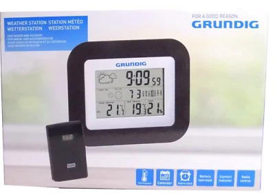 FUNK Wetterstation Thermometer Hygrometer  Innen Außen Sensor Wetterprognose - Bild 1 von 4