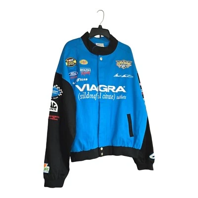 Mark Martin Viagra Jacket #6 Nascar Roush Racing Ford All Over Patches SZ XXL - Image 1 of 4