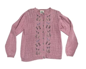 Northern Reflections Vintage Women's Cardigan Sweater Embroidered Floral size L - Picture 1 of 16