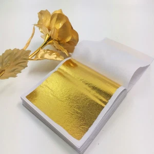100pcs Sheets Imitation Gold Silver Foil Paper Leaf Gilding DIY Art Craft Paper - Picture 1 of 6