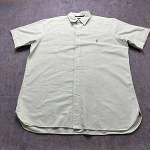 Ralph Lauren Oxford Shirt Men XLT Light Green Solid Short Sleeve OCBD Classic - Picture 1 of 13