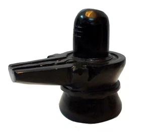 Handmade Stone Shivling Showpiece (Black, 6 Inch) - Picture 1 of 4