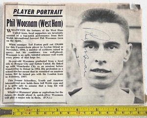 Phil Woosnam autograph, original hand signed magazine picture West Ham Wales - Picture 1 of 2